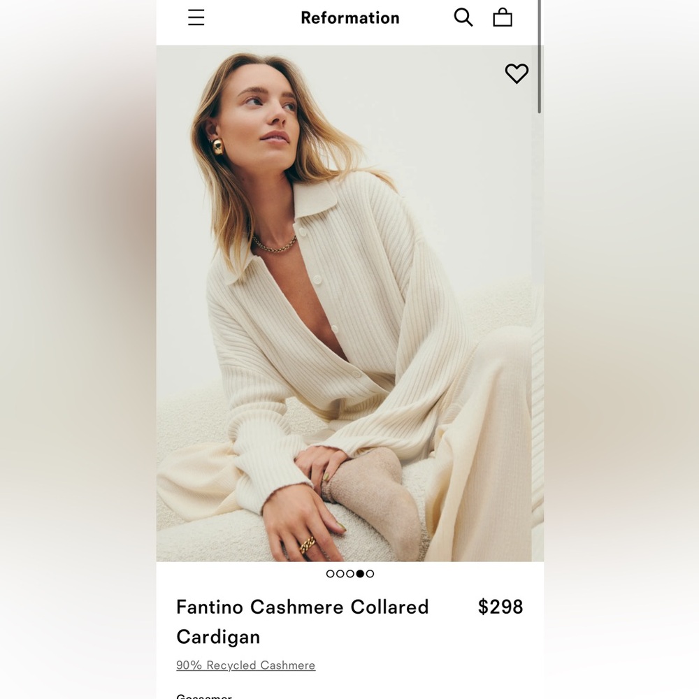 Brand new reformation, cashmere sweater. No tags but never worn!